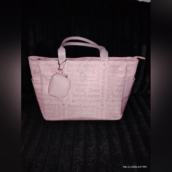 Juicy Couture Handbags - JUICY COUTURE LARGE PASTEL PINK TOTE
